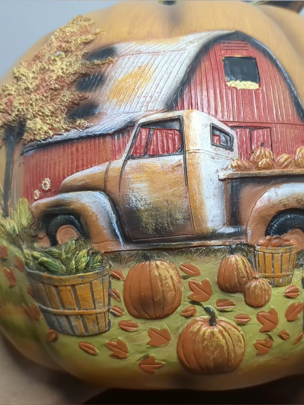 Hobby Lobby Pumpkin Fall Harvest Farm Truck Table Decor Autumn Plastic 9in